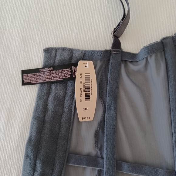 NWT Victoria's Secret Fearless Criscross Front Crystal Gray Corset Busti… - Picture 14 of 16